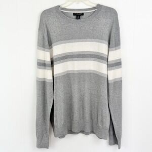 BANANA REPUBLIC  New Mens XL Silk Cashere SWEATER XL Luxury Blend Gray Crew NWT